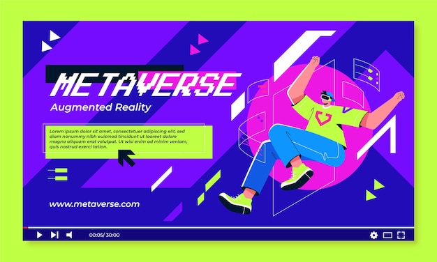 Handgezeichnetes YouTube-Thumbnail von Metaverse