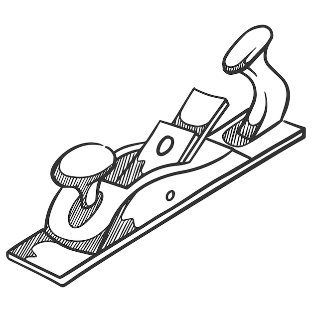 Vektor handhobel-symbol handgezeichnete doodle-illustration