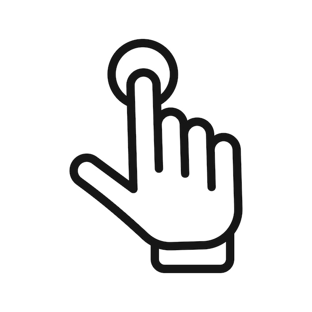 Handklick-Symbol schwarzer Linien-Art-Vektor