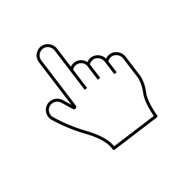 Handklick-symbol-vektor zeiger-symbol-vektor hand-cursor-symbol-vektor zeiger-klick cursor-pfeilsymbol klicken mit einer computermaus