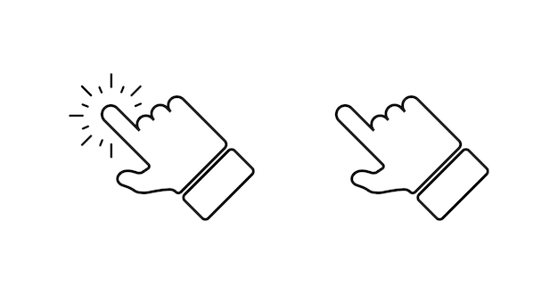 Handklickzeiger isoliertes Symbol im flachen Stil Vektorillustration