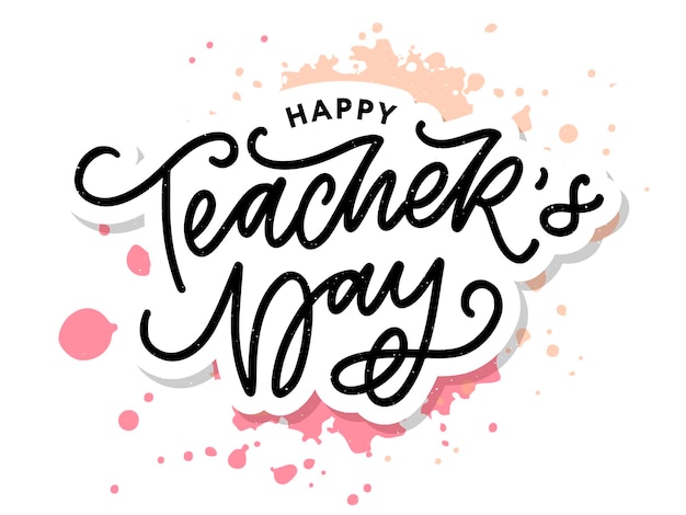 Handlettering happy teachers day vector illustration tolle urlaubsgeschenkkarte für den lehrertag