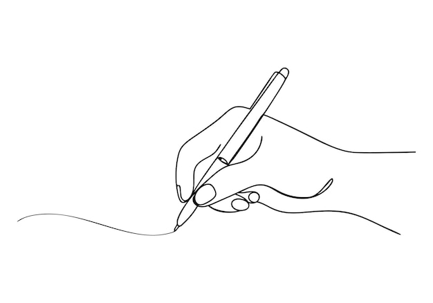 Handschrift mit einem Stift Eine Zeichnung