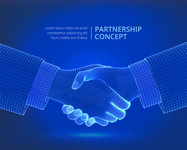 Vektor handshake der partnerschaft. kollaborationskonzept.