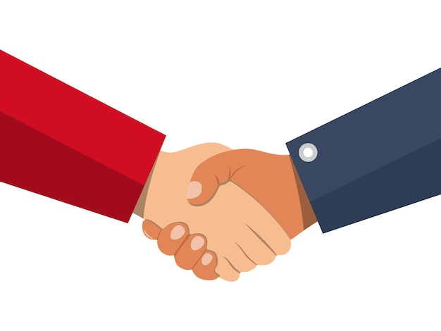 Handshake im flachen stil business vector illustration symbol für ein erfolgreiches geschäft