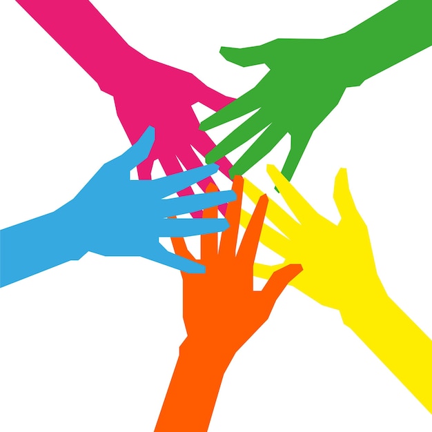 Handteamwork, Farbhandvektor