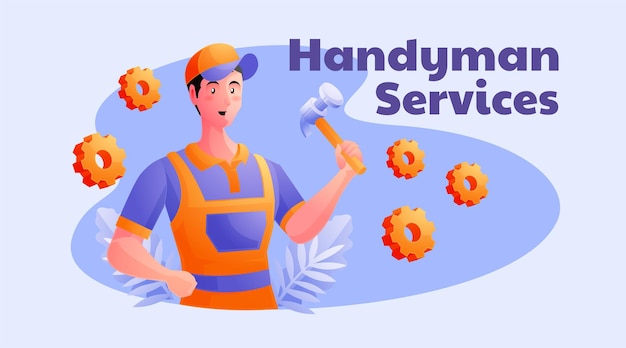 Vektor handwerker-service und reparatur zu hause