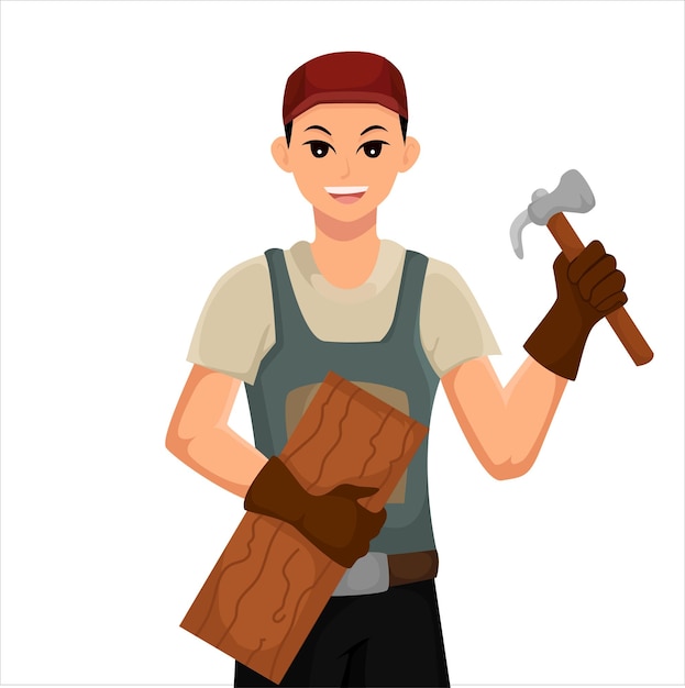 Vektor handwerker symbol charakter design illustration