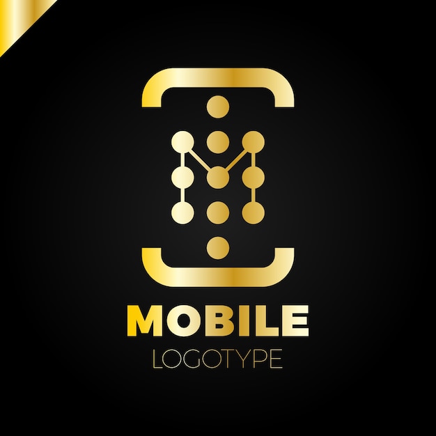 Handy-app-brief m-logo-symbol design-vorlage-elemente