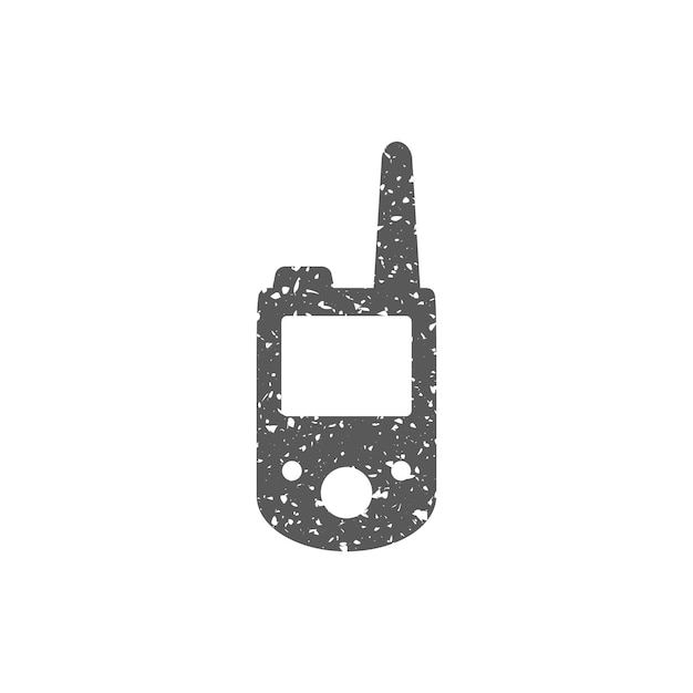 Vektor handy-talkie-symbol in grunge-textur-vektor-illustration