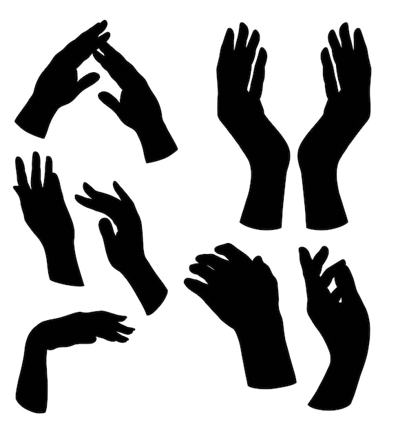 Handzeichen Silhouetten