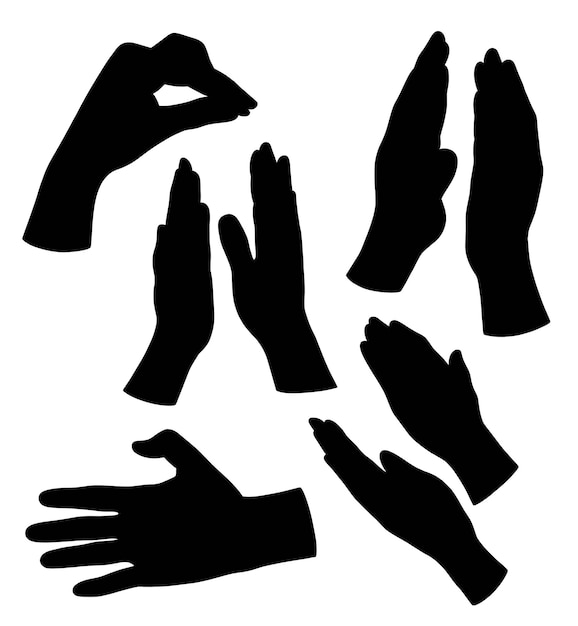 Handzeichen und Symbolsilhouette