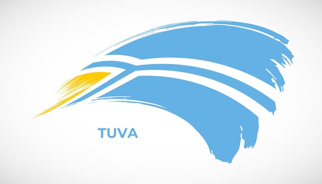 Handzeichnende pinselstrich-flagge von tuwa mit maleffekt-vektorillustration