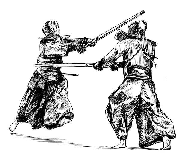 Handzeichnung des Kendo