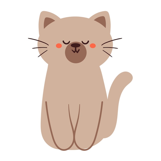 Handzeichnung Karikatur Katze Aufkleber süßes Tier Zeichnung Zeichnung