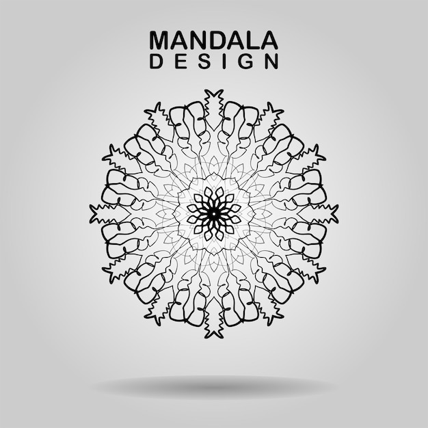 HANDZEICHNUNG MANDALA DESIGN VEKTORILLUSTRATION