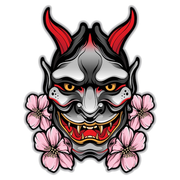 Hannya maskentätowierungsvektor