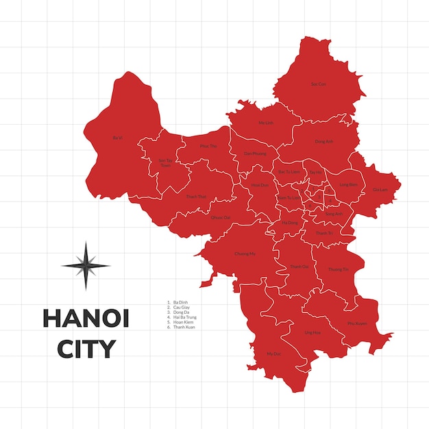 Hanoi Stadtkarte Illustration Karte der Stadt in Vietnam