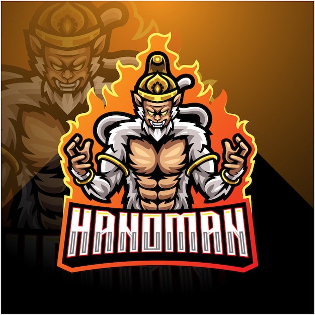 Hanoman esport maskottchen logo vorlage