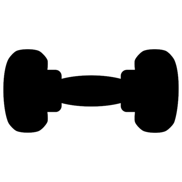 Vektor hantel für fitness-symbol einfache flache stil trendige schwarze farbe vektor illustration grafikobjekt