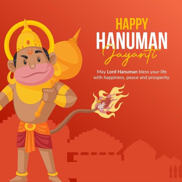 Hanuman jayanti traditionelles indisches banner-template-design