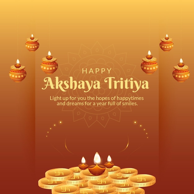 Happy akshaya tritiya festival feier banner template design