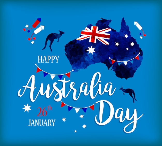 Happy australia day schriftzug