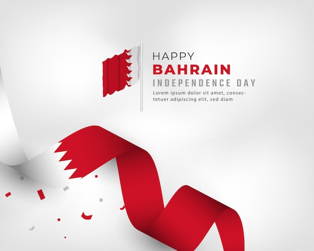 Vektor happy bahrain independence day 16. dezember celebration vector design illustration template