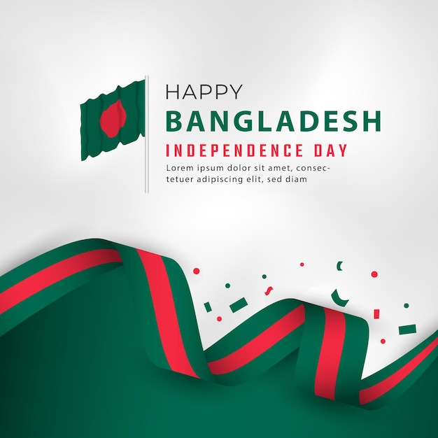 Happy Bangladesh Independence Day 26. März Celebration Vector Design Illustration Template