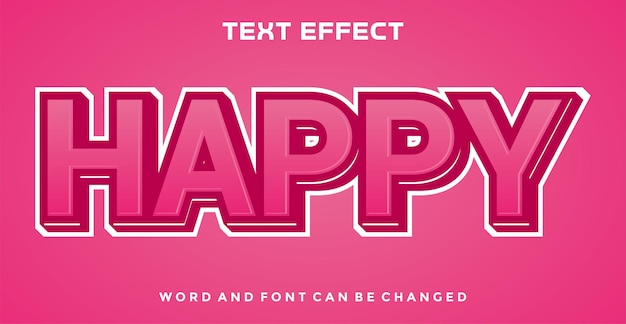 Happy bearbeitbarer Text-Effekt
