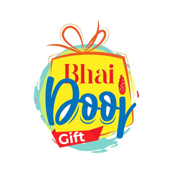 Happy bhai dooj festival geschenkbanner designvorlage mit geschenkbox