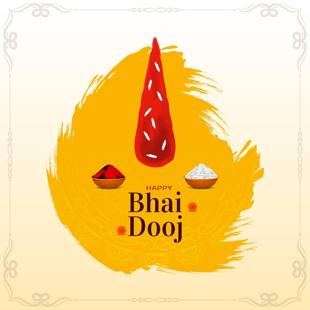 Happy bhai dooj traditionelle indische festfeier hintergrundvektor