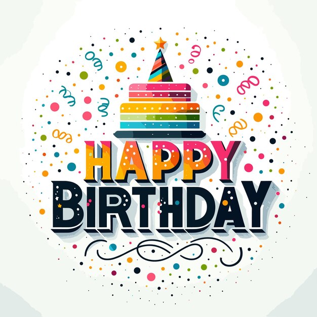 Vektor happy birthday vector text background generated ai