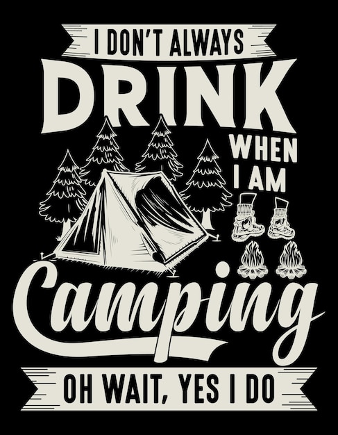 Happy camping typografie vektor tshirt design grafik illustration vintage artwork