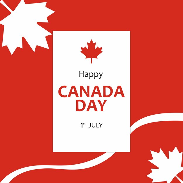 Vektor happy canada day flayer rot und weiß