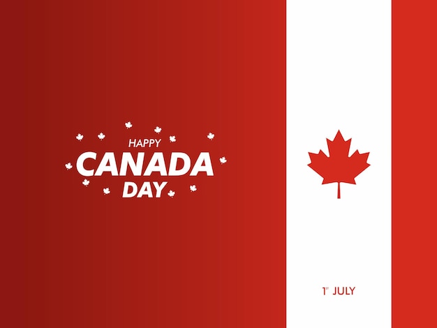 Vektor happy canada day flayer rot und weiß