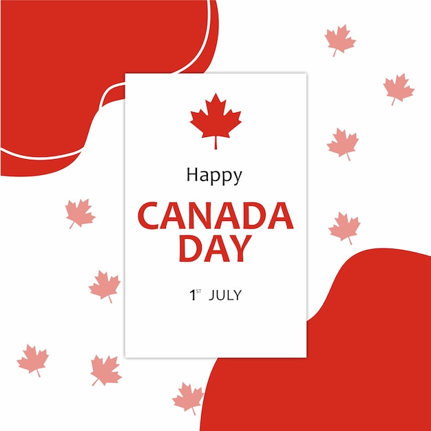 Vektor happy canada day flayer rot und weiß