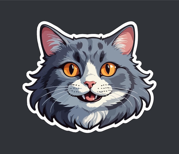 Happy cat sticker vektor-design