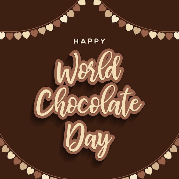 Happy chocolate day schriftzug hintergrund