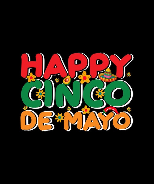 Vektor happy cinco de mayo t-shirt-design