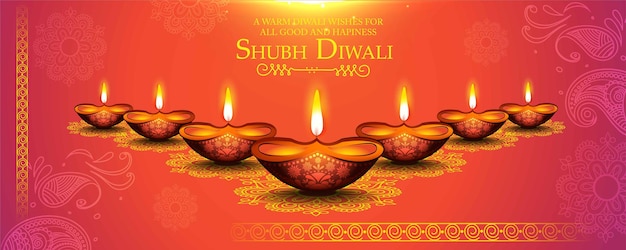 Happy diwali festival of lights vector illustration und schöne grußkarte zum feiern o