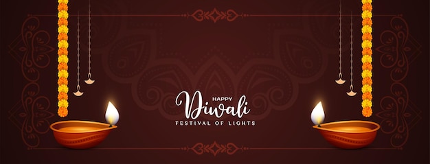 Vektor happy diwali hindu kulturfestival grußbanner design