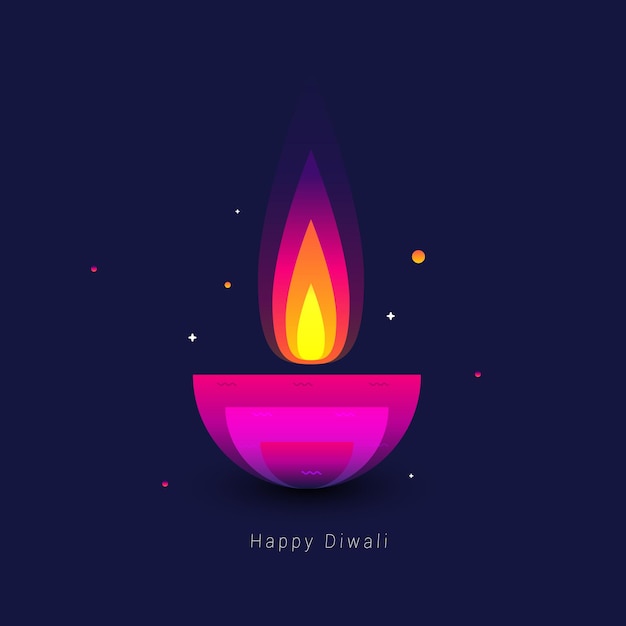 Happy diwali, illustration von burning diya on happy diwali, diwali celebration, festival of lights w