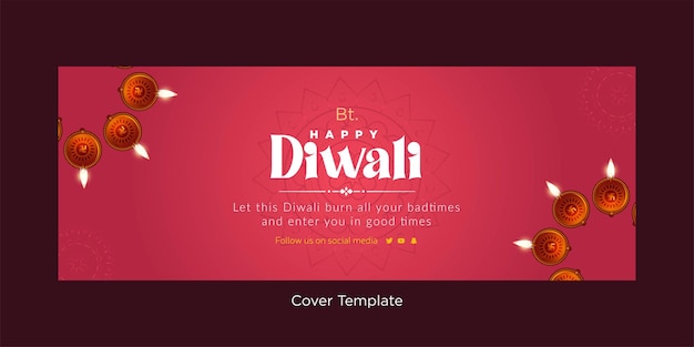 Happy diwali indian festival cover-design-vorlage