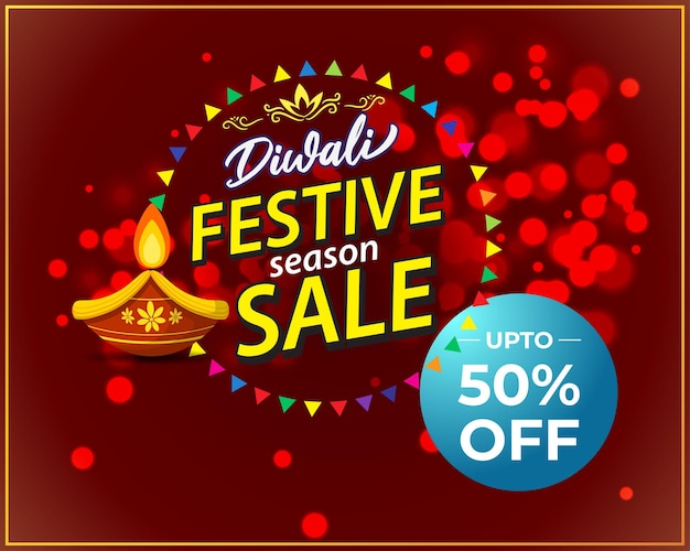 Happy diwali indian festival sale banner