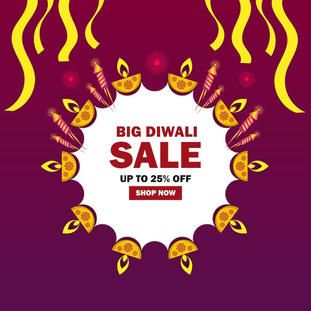 Happy diwali verkauf festival der lichter website banner