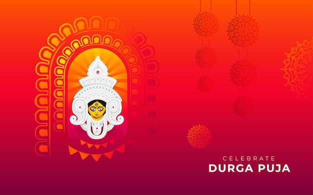 Happy durga puja festival-gruß-design-vorlage