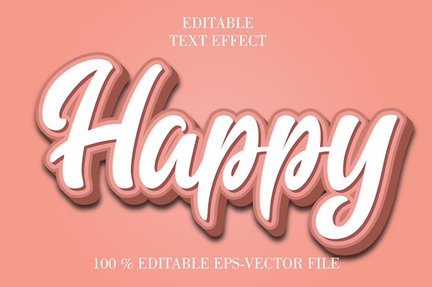 Happy Editable 3D Emboss-Stil