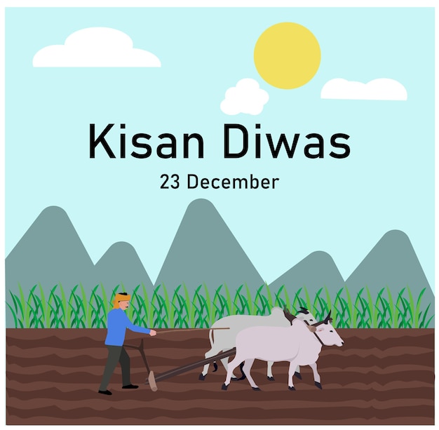 Happy farmer's day kisan diwas 23. dezember vektorillustration