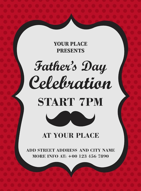 Vektor happy father's day party flyer poster social media post vorlage design